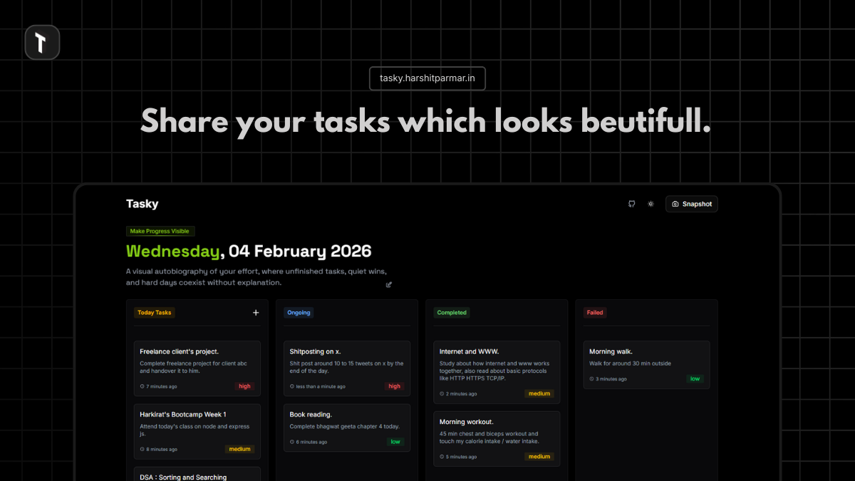B Tasky Tasky : Share your goals completion with others.